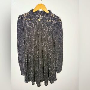 Free People Lace Heather Long Sleeve Swing Hem Tunic | S